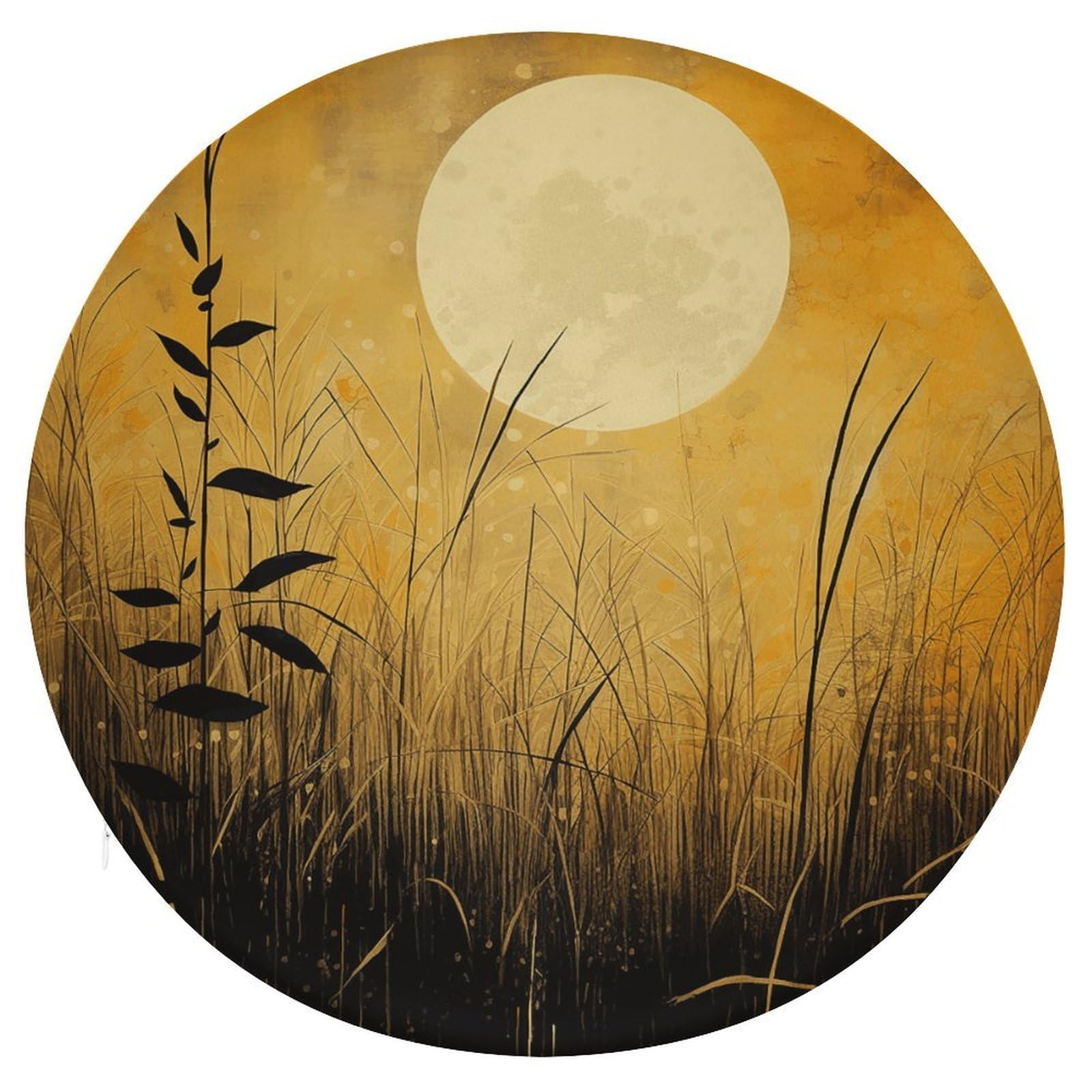 Wsoihfec Style Moon Over Grass Seat Cushion Round Chair Pad