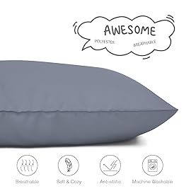 EXQ Home Toddler Pillowcases 13x18 Travel Pillow Case Set of 2, Small Pillow Case Fits Baby Pillow Sized 12x16, 13x18, Kids Pillowcases 2 Pack Machine Washable with Envelope Closure (Blue Grey)