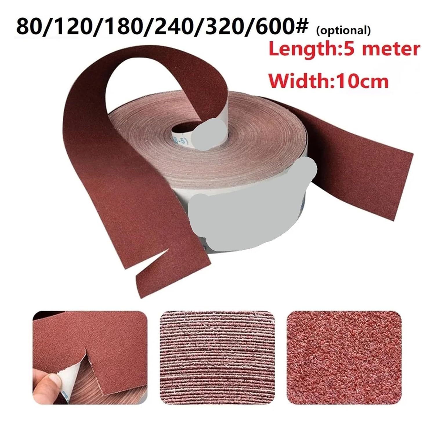 1 Roll 5M Abrasive Cloth Polishing Sandpaper for Grinding Tools 80/120/180/240/320/600 Grits(240)