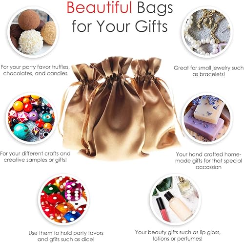 Miniatura 62 de Nuevas bolsas de satén Rosa - 5 x 8 pulgadas (paquete de 50)