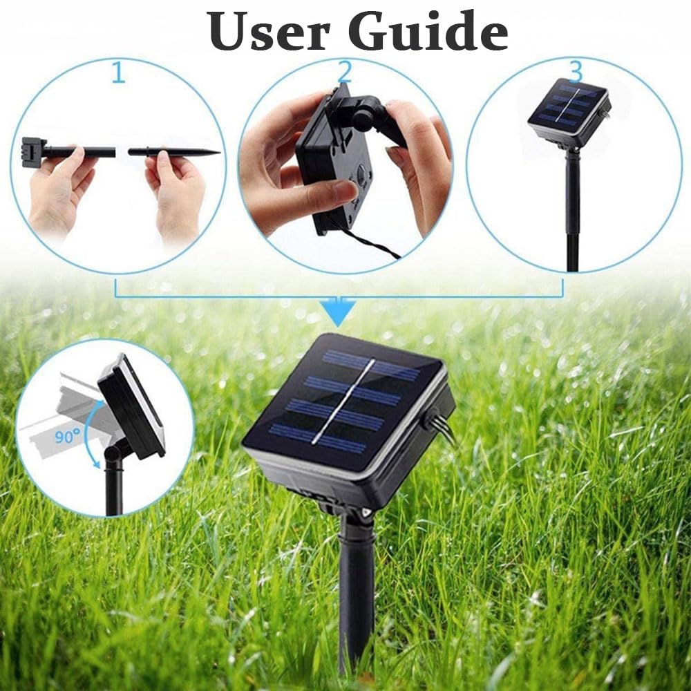 Calcio Catena Luminosa Esterno Solare, 2 Pezzi Catena Luminosa Solare con LED, IP65 Impermeabile Catena Luci Solari Esterno, Adatta per Festival Feste Giardini Terrazze (Colorato,7 m 50 luci)