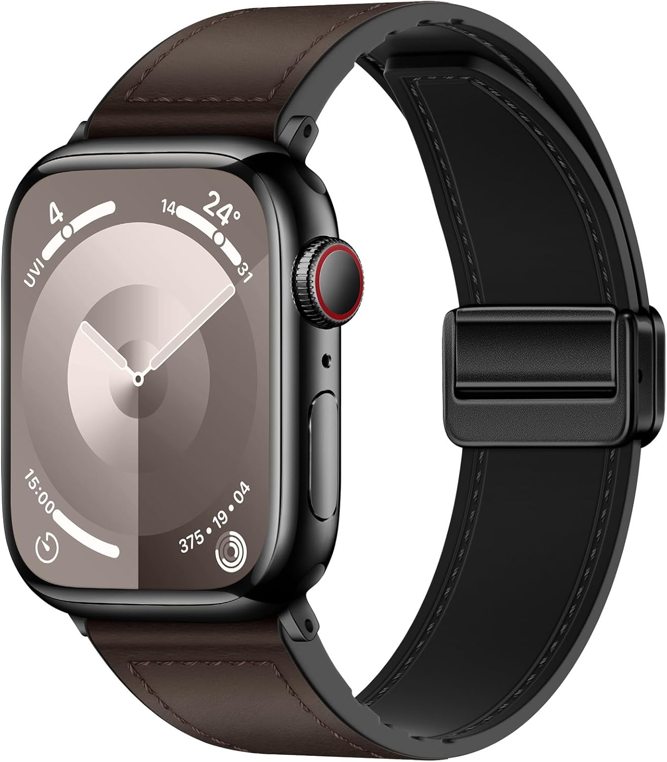 Genuine Leather Band Compatible with Apple Watch Band 44mm 45mm 46mm 49mm for Men Women,Adjustable Magnetic Strap Top Grain Leather Wristband for iWatch Series 11 10 9 8 7 6 SE 5 4 Ultra 3 2 1 - Image 2