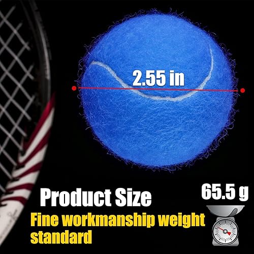 Miniatura 2 de GKK Pelotas de tenis presurizadas duraderas, paquete de 12 pelotas de entrenamiento de fieltro amarillo para principiantes y perros