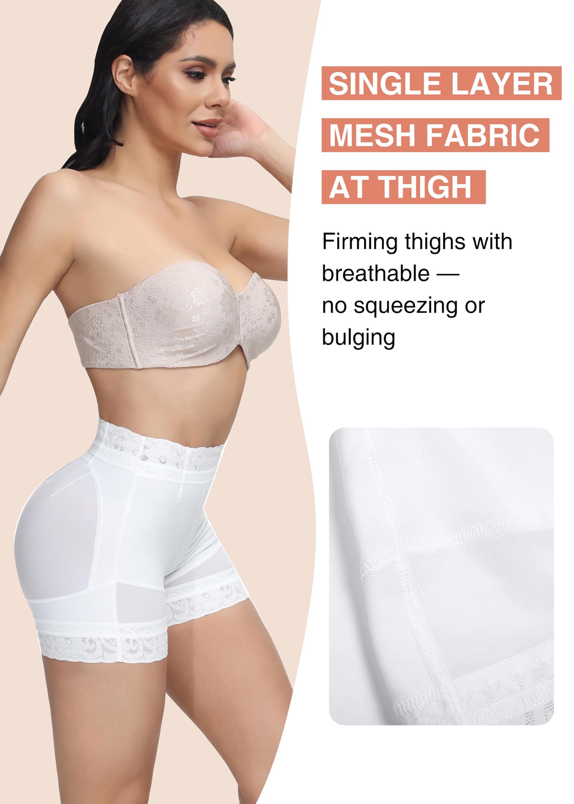 SHAPSHE Faja moldeadora de levantamiento de glúteos para mujer, con control de abdomen, pantalones cortos moldeadores de abdomen, más delgados, planos, moldeadores de glúteos