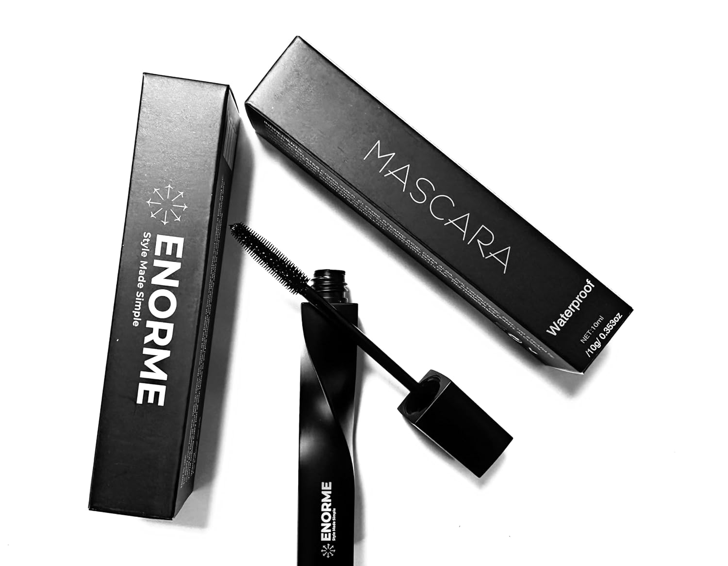 Enorme Black Waterproof Mascara – Liquid Lash Extension for Volume & Length-Telescopic Makeup for Sensitive Eyes | Hypoallergenic Curling Mascara-10ML