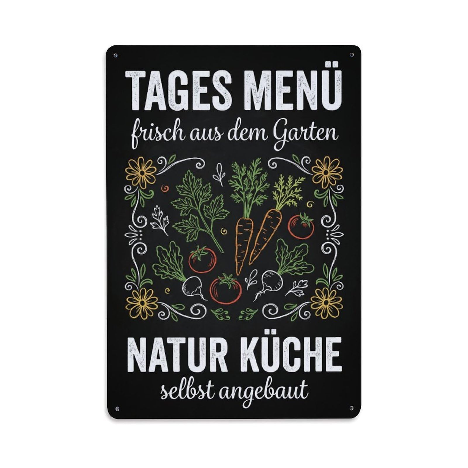 Vintage Funny Garden Chalk Menu Daily Specials Metal Tin Sign