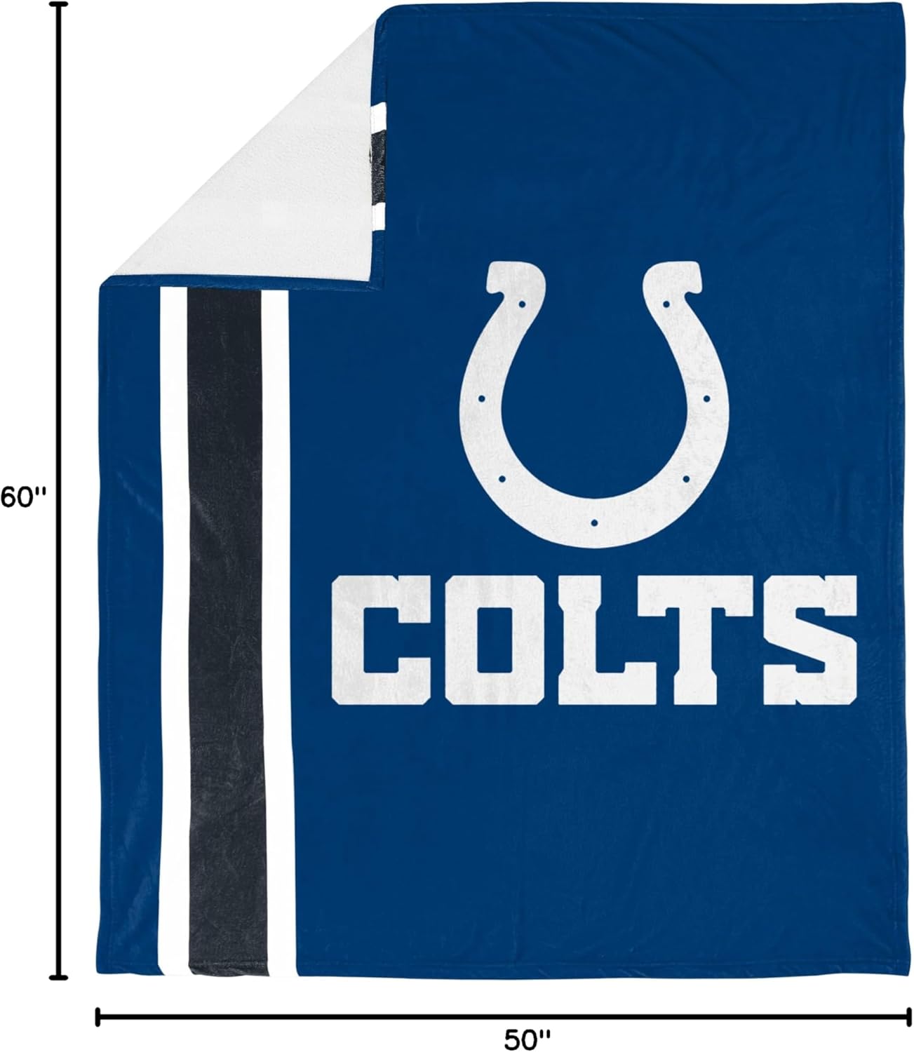 FOCO NFL Plush Soft Micro Raschel Throw Blanket, 50 x 60 Indianapolis Colts - Image 5