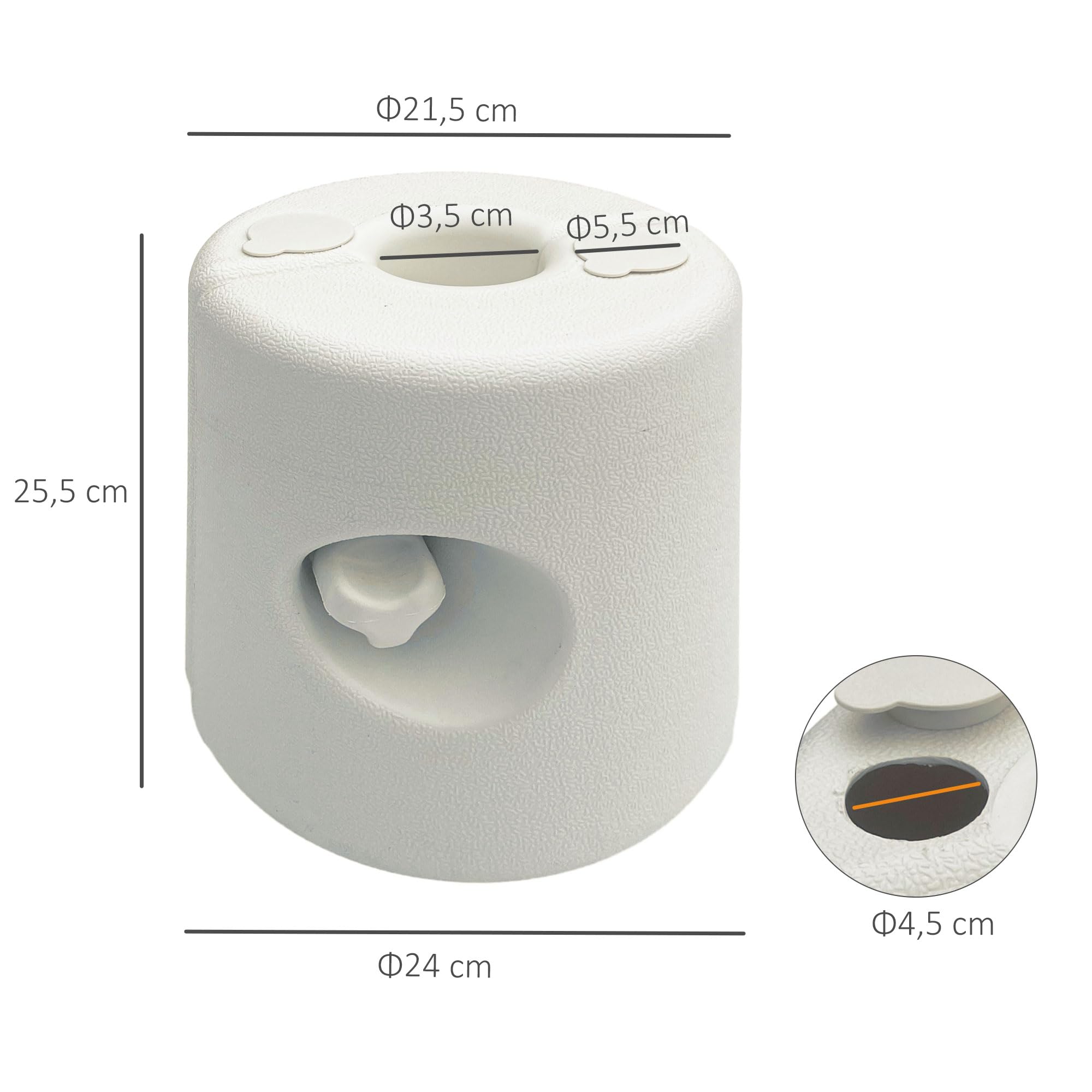 Outsunny Pack de 4 Pesos para Carpas Plegables Soportes Rellenables con 8,7 kg de Agua o 12 kg de Arena Pesos para Cenador con Perillas de Fijación Ø21,5/24x25,5 cm Blanco