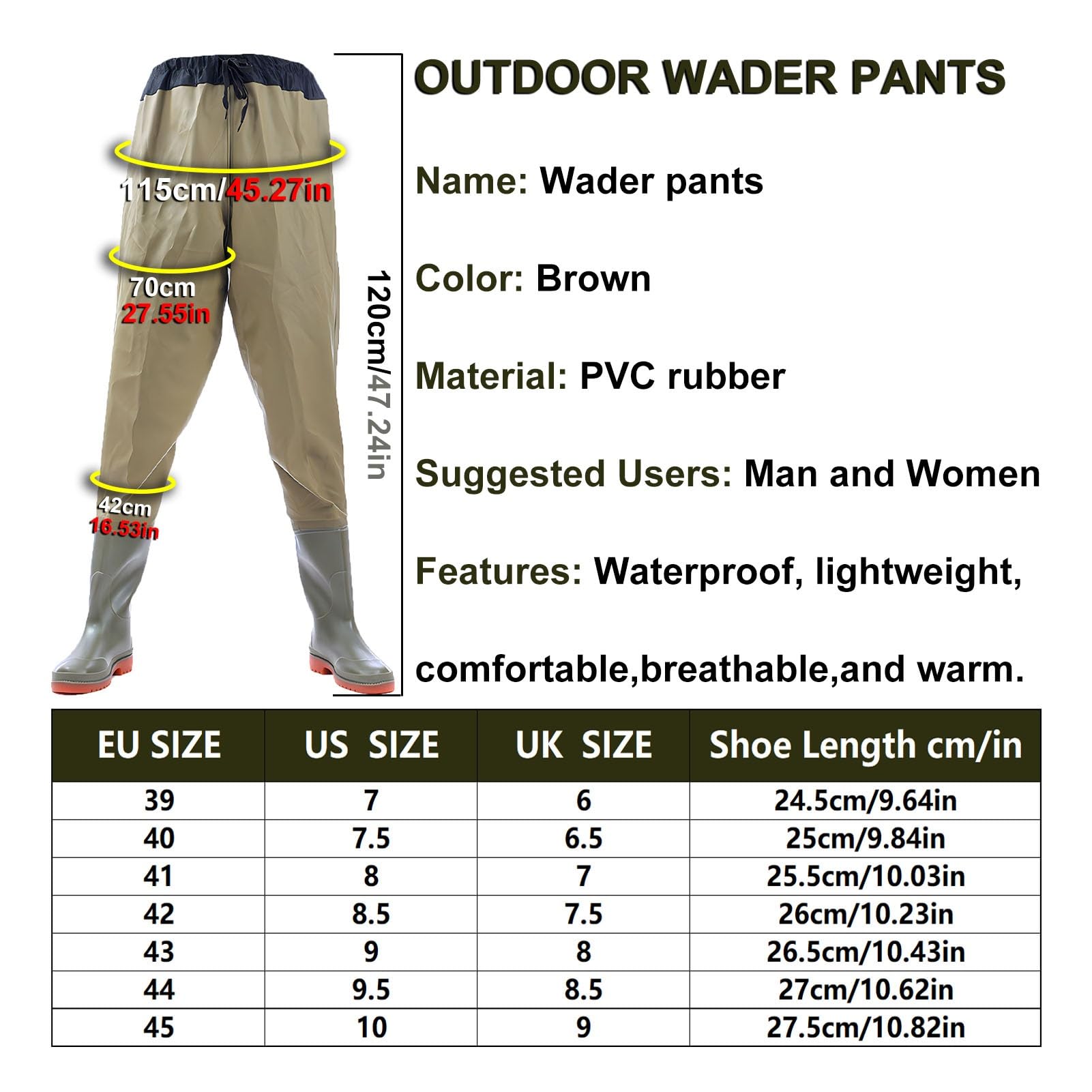 Waders hip Pantaloni da Pesca Antiscivolo, Pantaloni da Pesca Senza Perdite, Comodi da Riporre, Per La Caccia E La Pesca Nelle Paludi