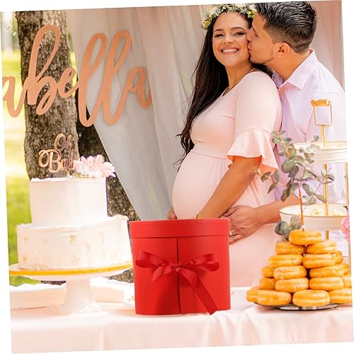 Miniatura 8 de TEHAUX Caja de 2 piezas en forma de corazón, flores artificiales, flores artificiales, nupec, delicada, caja de embalaje de regalo, flores de boda,