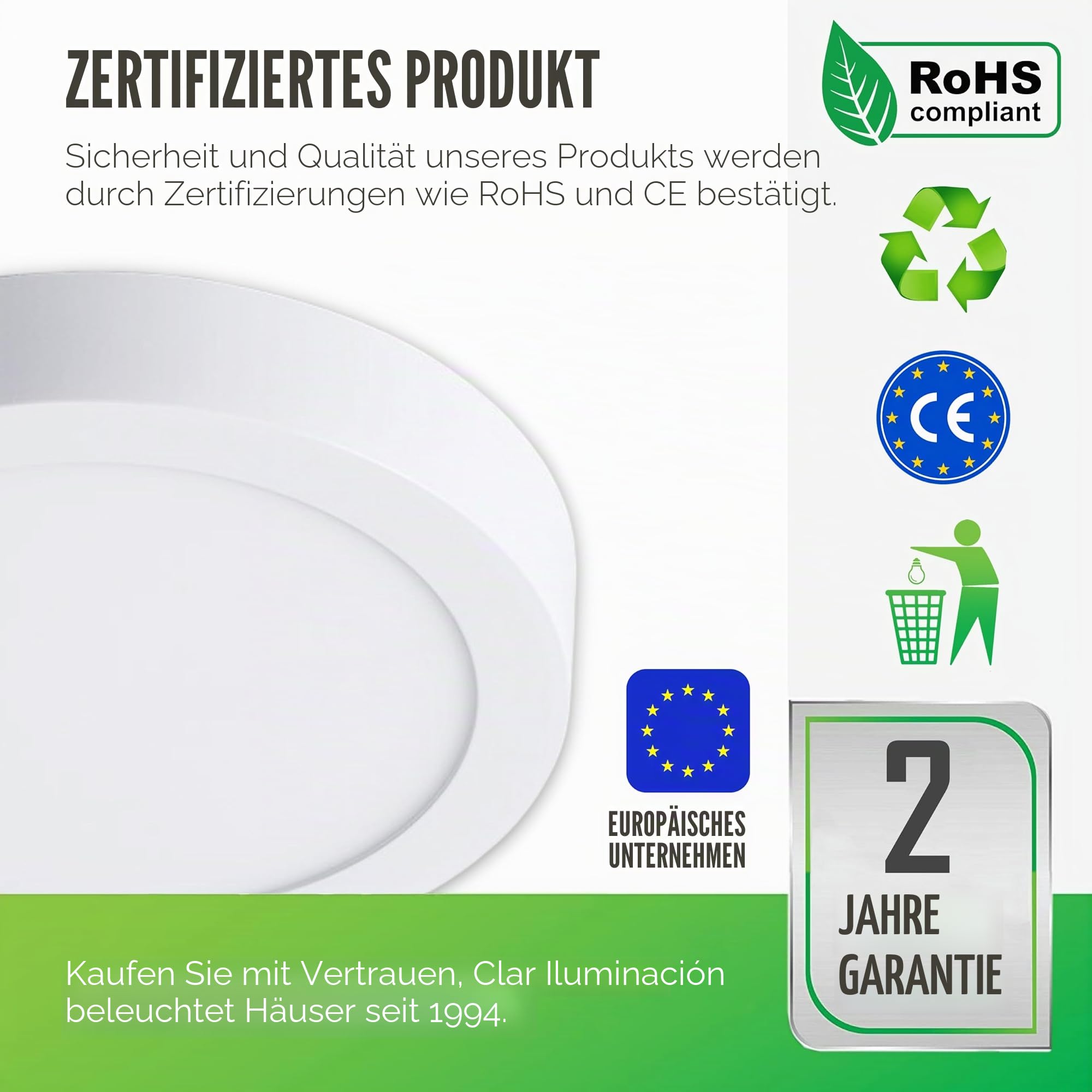 LED-Deckenleuchte, 20 W, Küchenleuchte, Kaltweiß 6500 K (5 Stück)