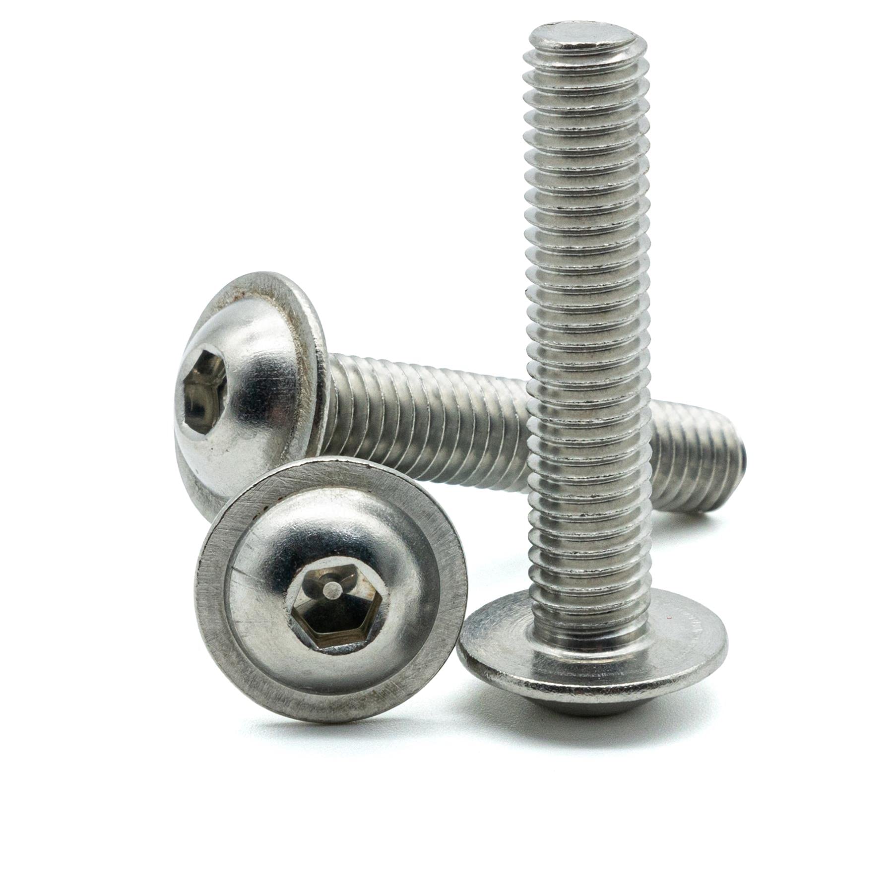 Hippo Hardware M8 (8mm X 45mm) Flanged Button Head Screws Allen Key Socket Bolts A2 Stainless Steel (Pack of 10)
