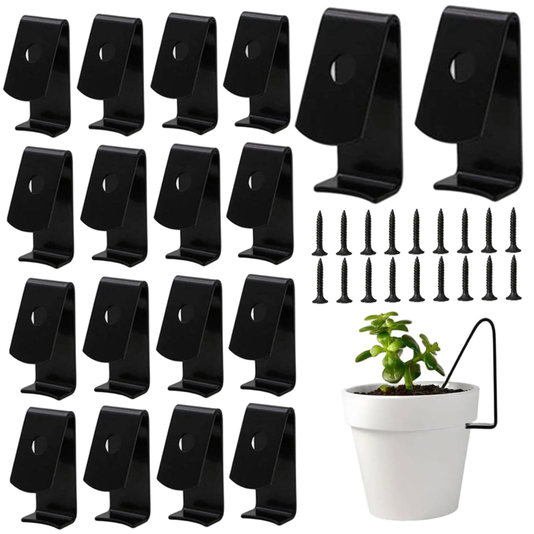 Cintres pour pots de fleurs en métal robuste | Support mural de qualité supérieure x18
