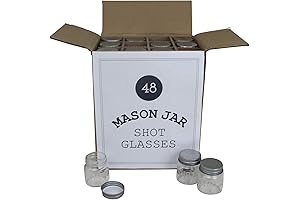 Mason Jar Shot Glasses | 2 Oz, Leak Proof Lid | Set of 48