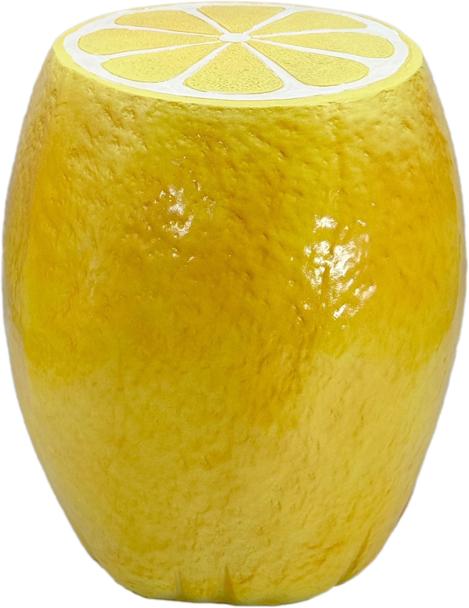 Galt International 18" Yellow Lemon Fruit Stool Side Table Home Decor Plant Stand Garden Indoor Outdoor Decorations