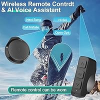 Vista 3 de 3T6B Auriculares Bluetooth para motocicleta con estuche de carga, altavoz Bluetooth para casco con micrófonos y control remoto, batería de 1900 mAh