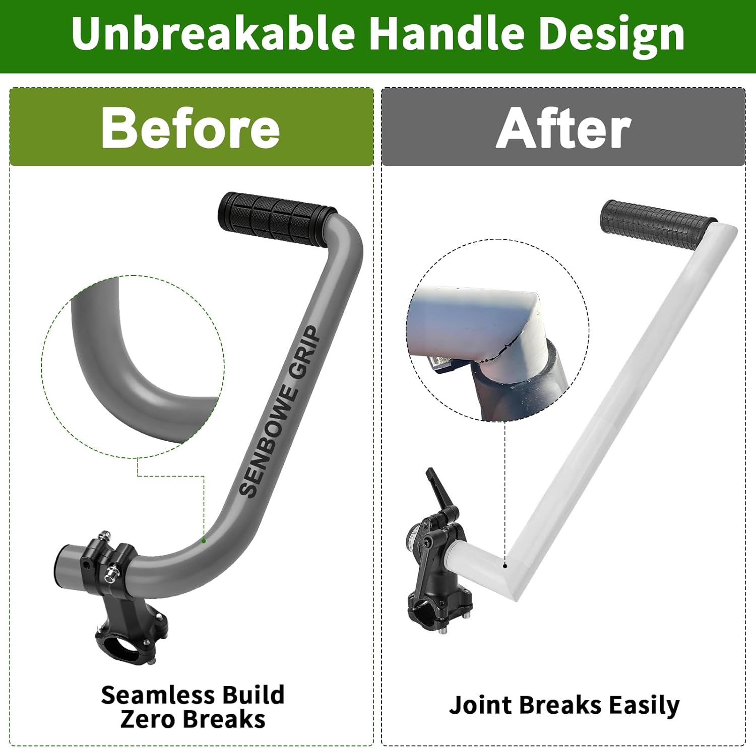 𝐔𝐩𝐠𝐫𝐚𝐝𝐞𝐝 Weed Eater Handle, Ergonomic String Trimmer Grip Extension Back Saver,with Adjustable Shoulder Strap, -Universal Weedeater Handle for Lawn Care, Landscaping, Grass,Trimming (Gray)