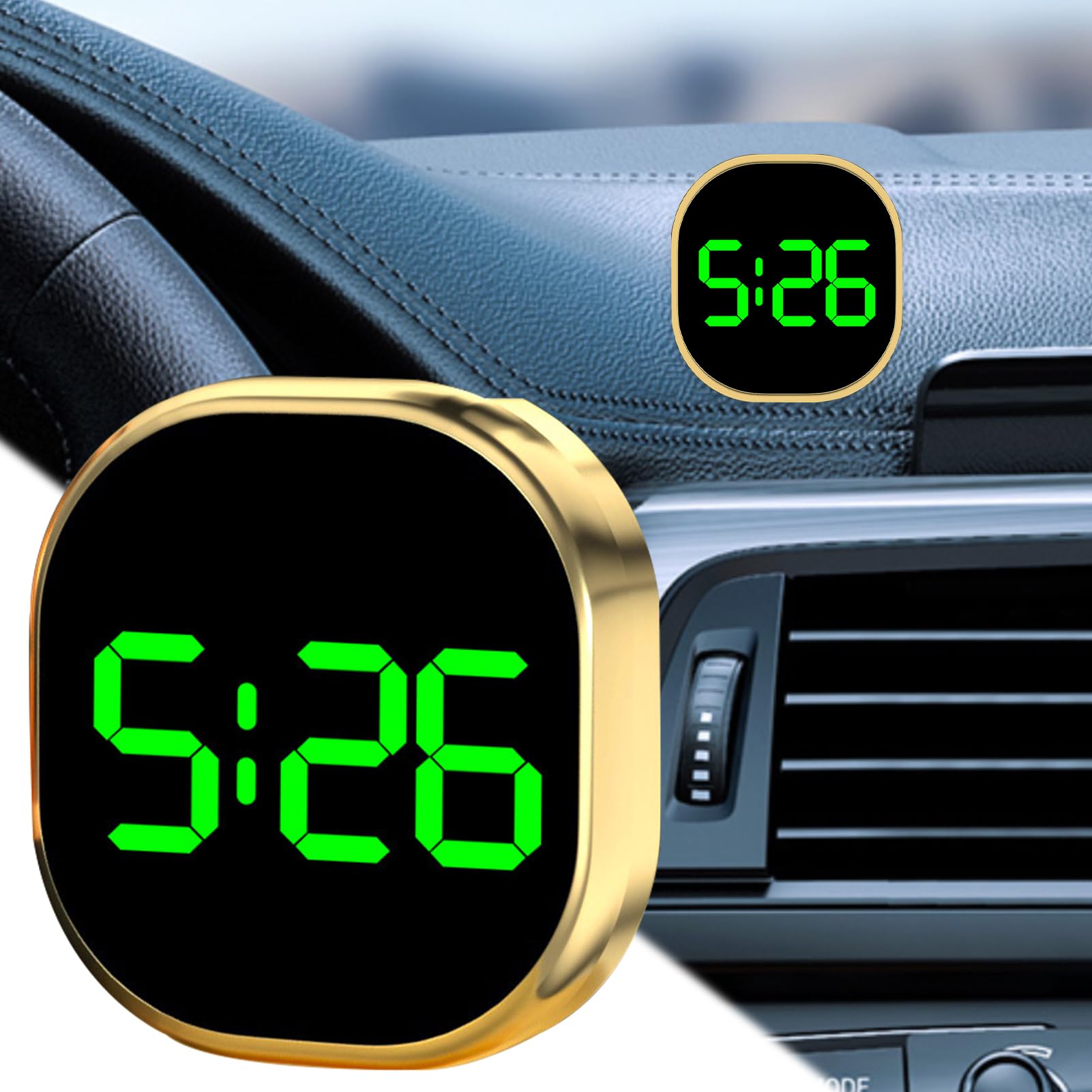 Orologio Adesivo Digitale LED Per Cruscotto Auto - Adesivo Su Bocchette Aria O Superfici Lisce, Display Touch, Batterie AG10 Incluse?