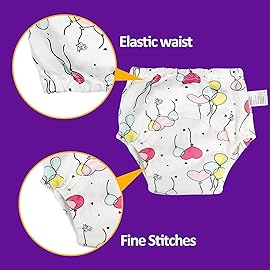 MooMoo Baby 6 Packs Cotton Training Pants Reusable Toddler Potty Training Underwear for Boy and Girl Mermaid-2T Pink