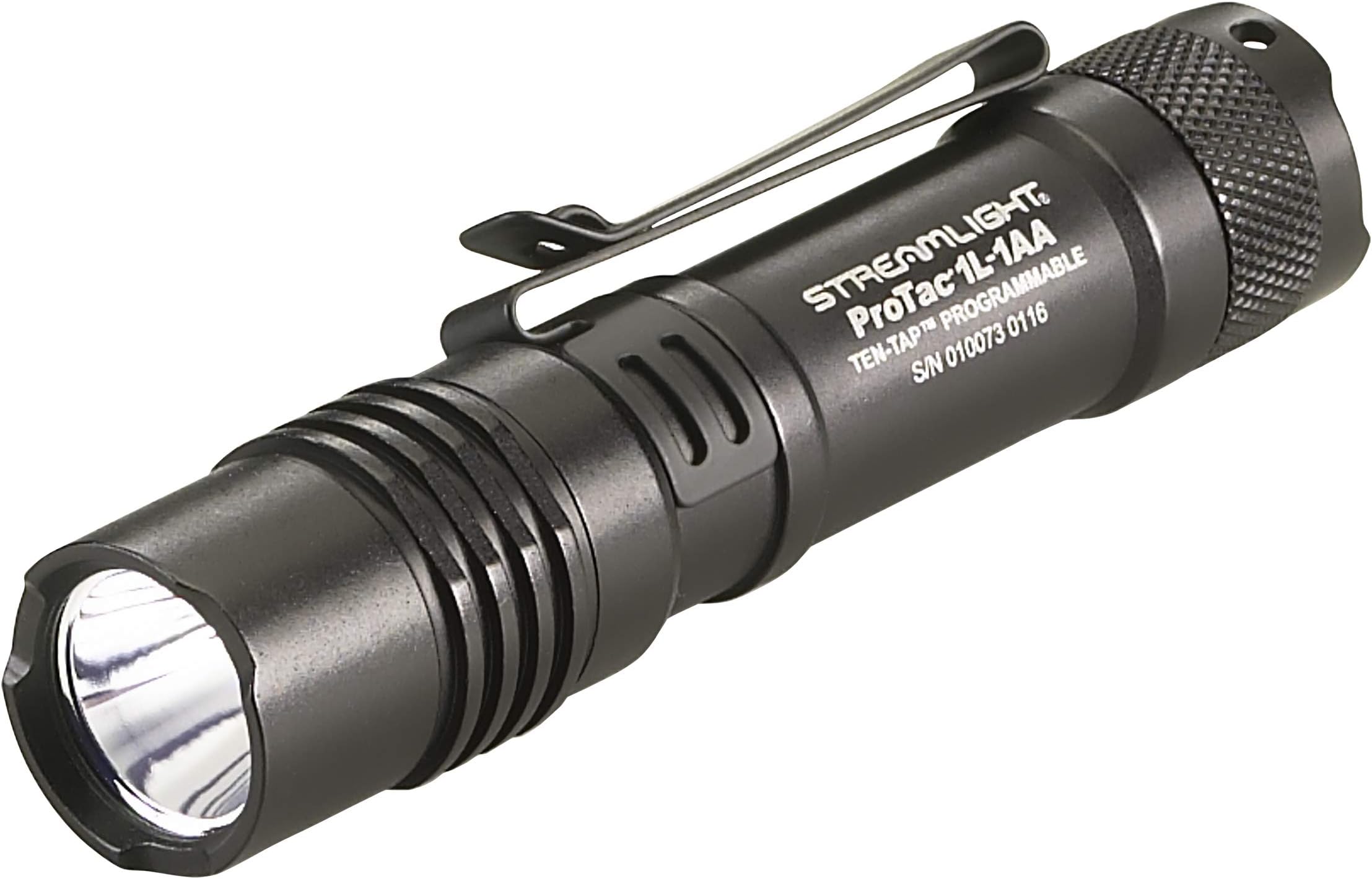 STREAMLIGHT ProTac 1L-1AA - Includes 1 CR123A Lithium and AA Alkaline Battery and Holster - Clam - Black