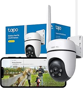 Tapo C501GW Pan/Tilt 4G LTE Outdoor Security Camera, No WiFi Needed, 1080P Full HD, 360° Motion Tracking, No Monthly Fee, AI Detection, Starlight Colour Night Vision, Dual Mode 4G SIM card or PoE asin的图片