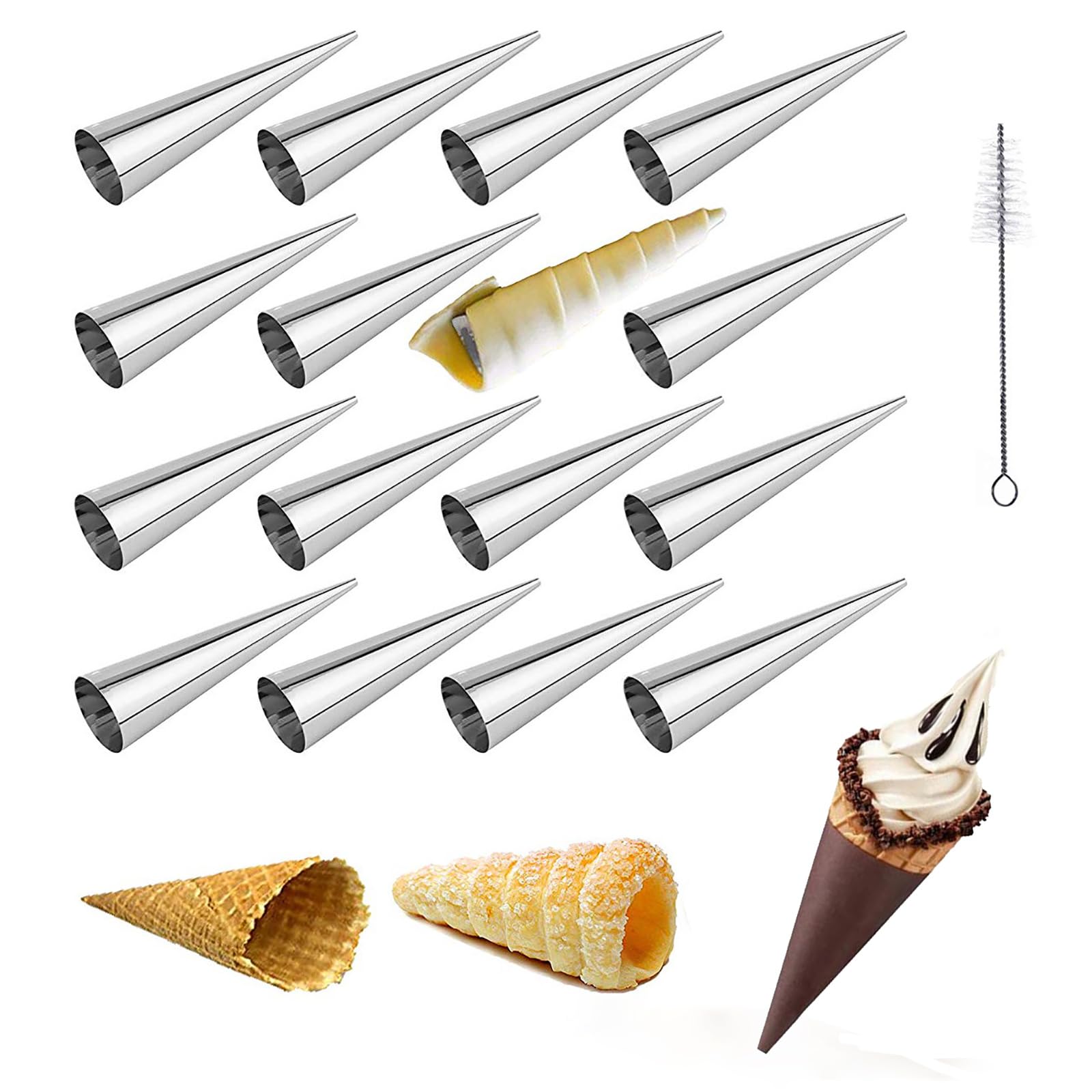 30 Stampi Per Corno Di Crema In Acciaio Inox - 12.7cm | Per Pasticceria Dolce E Salata | Fai Da Te E Casa