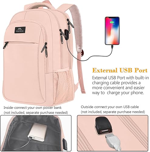 Miniatura 41 de MATEIN - Mochila empresarial para laptop de 15.6 pulgadas, mochila de viaje con puerto de carga USB, resistente al agua, para trabajo, universidad