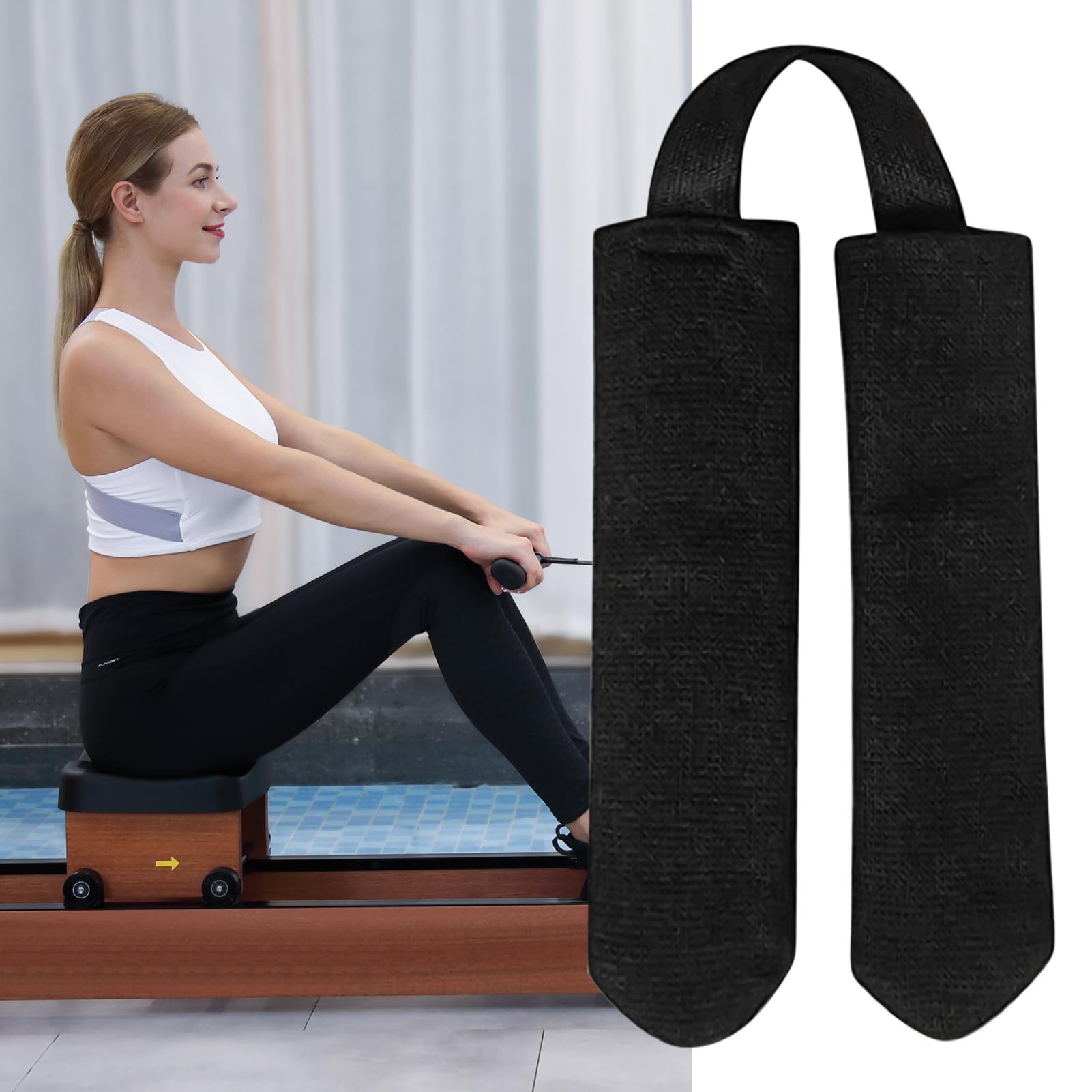 Rudergerät-Griffhülle – Weiches Rudergerät-Griffpolster, Rutschfestes, Gepolstertes, Schweißabsorbierendes Material, Einfache Installation | Übungszubehör Für Fitnessstudio-Fitness-Athleten, Indoor-Tr