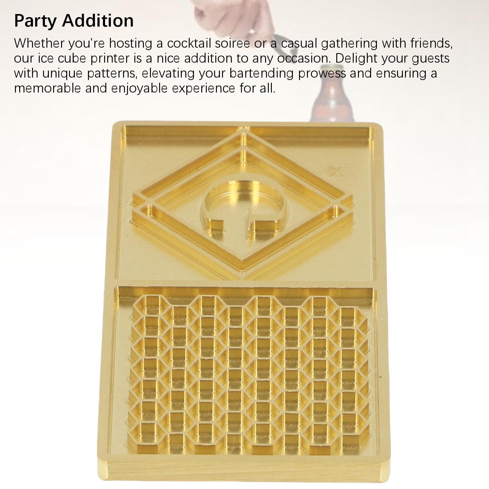 Bandeja de Sello de Hielo de Cobre – Placa de Estampado Transparente para Cubitos de Cóctel Premium Ideal para Bares y Fiestas Diseño Moderno y Multiusos Fácil de Usar y Limpiar