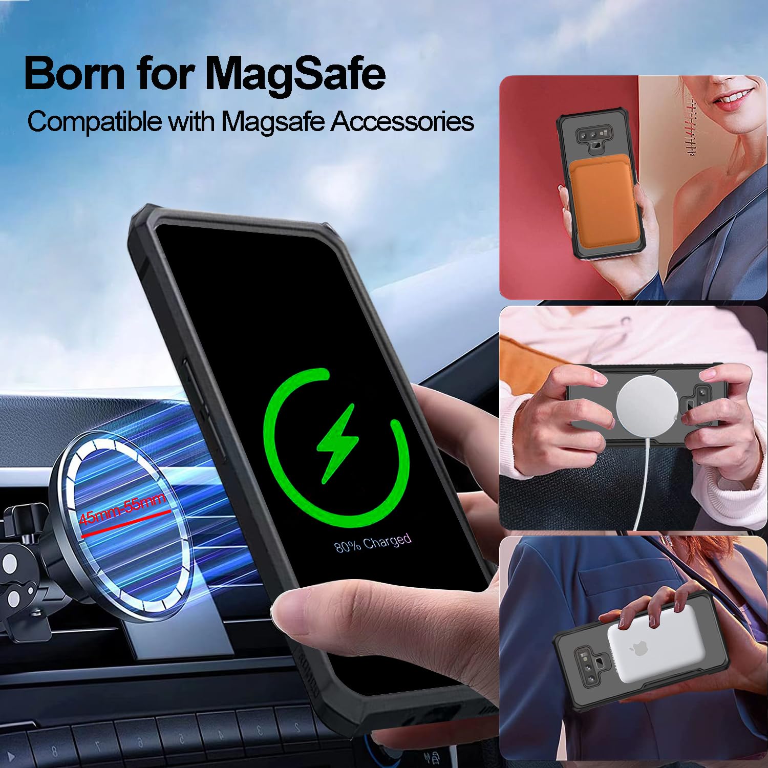 Amazon.co.jp: SHBDZGS Samsung Galaxy Note 9用ケース [Magsafe対応
