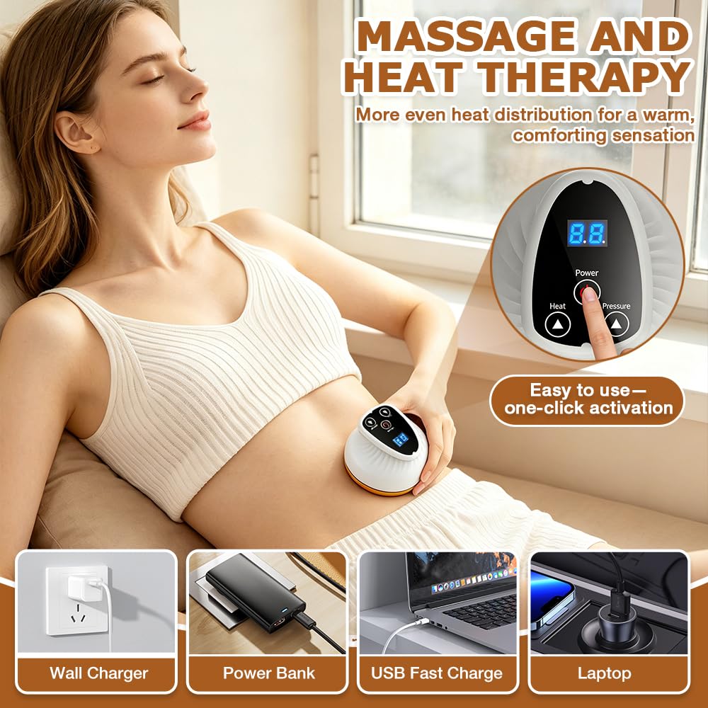Vacuvia Masajeador Anticelulitico, HOVCEH 4 en 1 Masajeador Anticelulitico Reductor con Calor, 9 Modos Vacum Vacuvia Maquina Celulitis para Celulitis en Abdomen, Cintura y Brazos