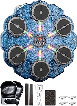 Music Punching Machine | 9-Speed Wall Punching Pad,Musical Boxing Equipment with Light - for Adults Boys Gym Workout Exercise Fitness Indoor Doorway Apartment Dormitory