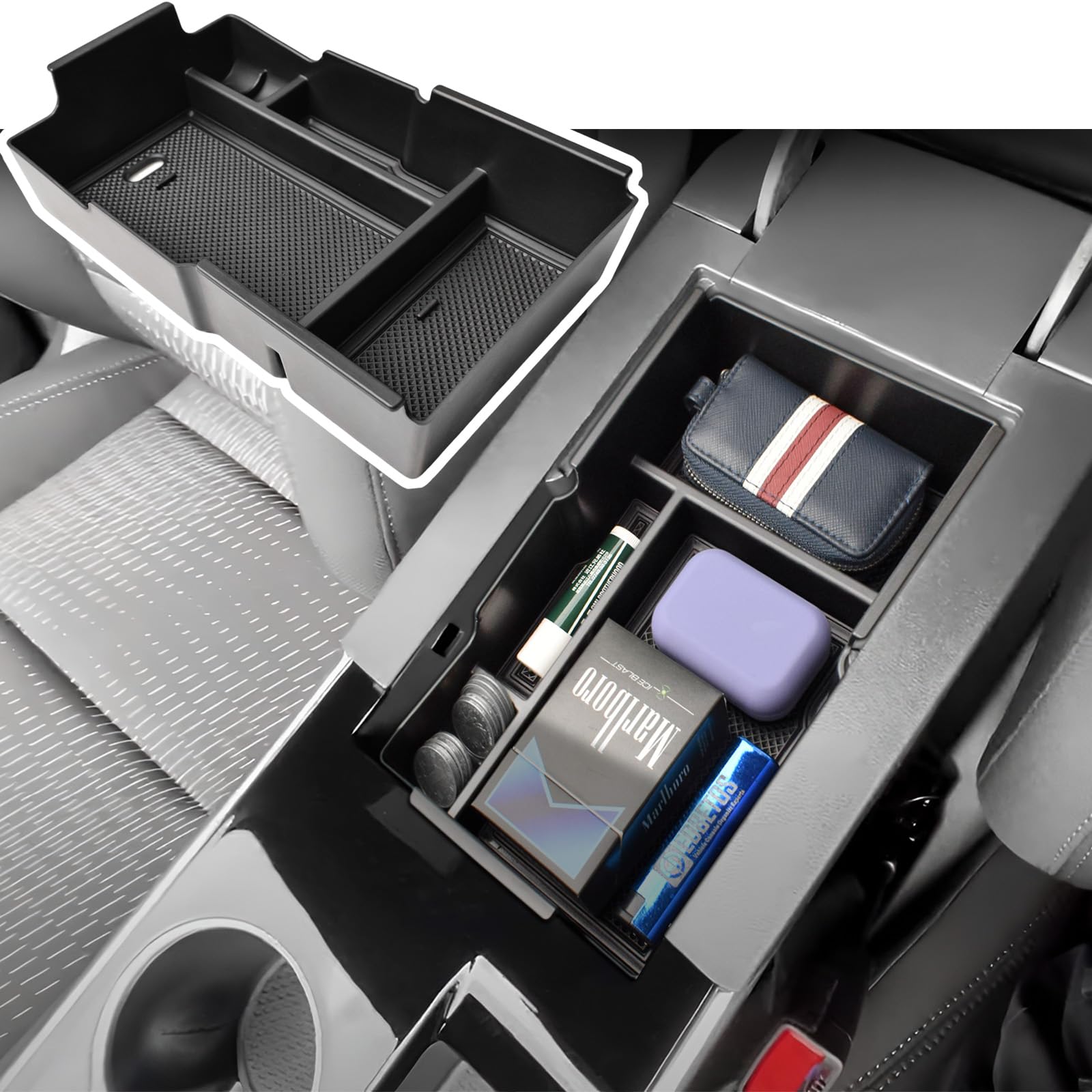 Floor Center Console Organizer For 2025 Chevy Chevrolet Equinox LT/ACTIV/RS Lower Tray Center Console Armrest Storage Car Box