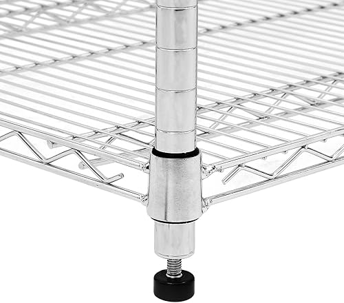 Miniatura 7 de Estantería de alambre cromado, organizador de almacenamiento ajustable de metal resistente para despensa, garaje, baño, cocina, plata