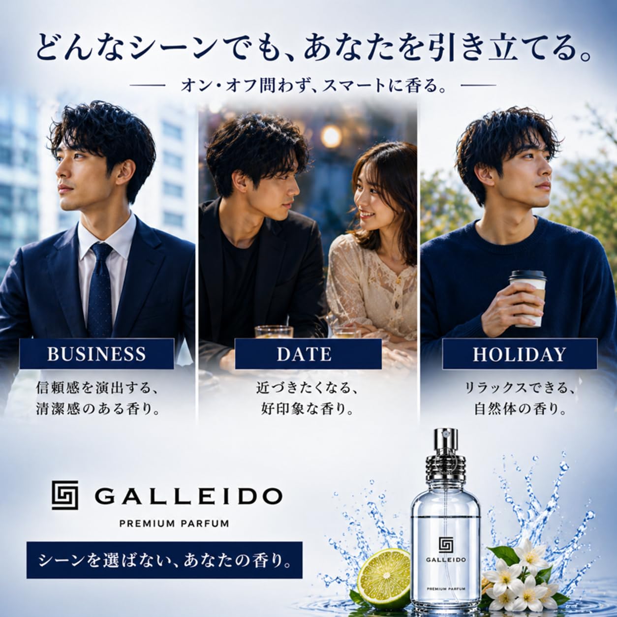 Amazon | GALLEIDO プレミアム フェロモン メンズ 香水 BLUE 30ml モテ