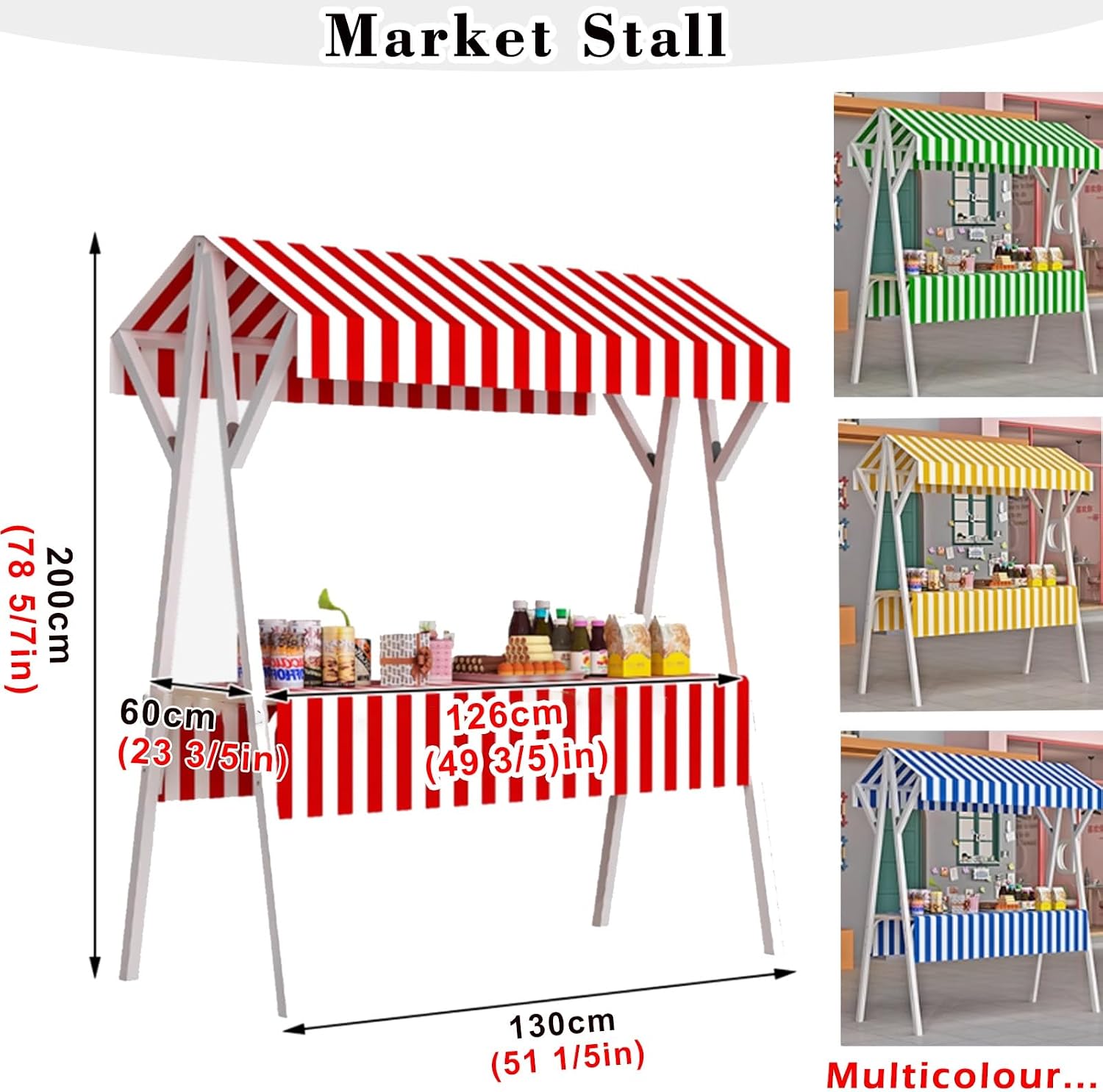 Foldable Mobile Market Stall Display Stand, Commercial Vendor Booth for Food & Crafts, Lightweight Pop-up Exhibition Table, 130x60cm/51.2x23.6in, Light Grey