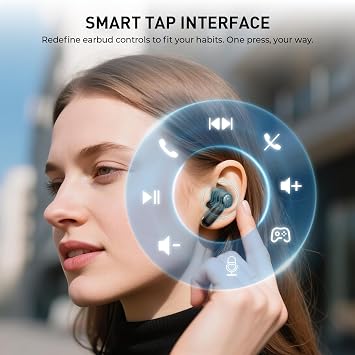 havit Wireless Earbuds Space NC01T, Easy to Use with Dual Device Connection, 6 Mic ENC Clear Calls, Stable Bluetooth, 30H Playtime, Comfortable Fit, Noise Cancelling, IPX5 Waterproof