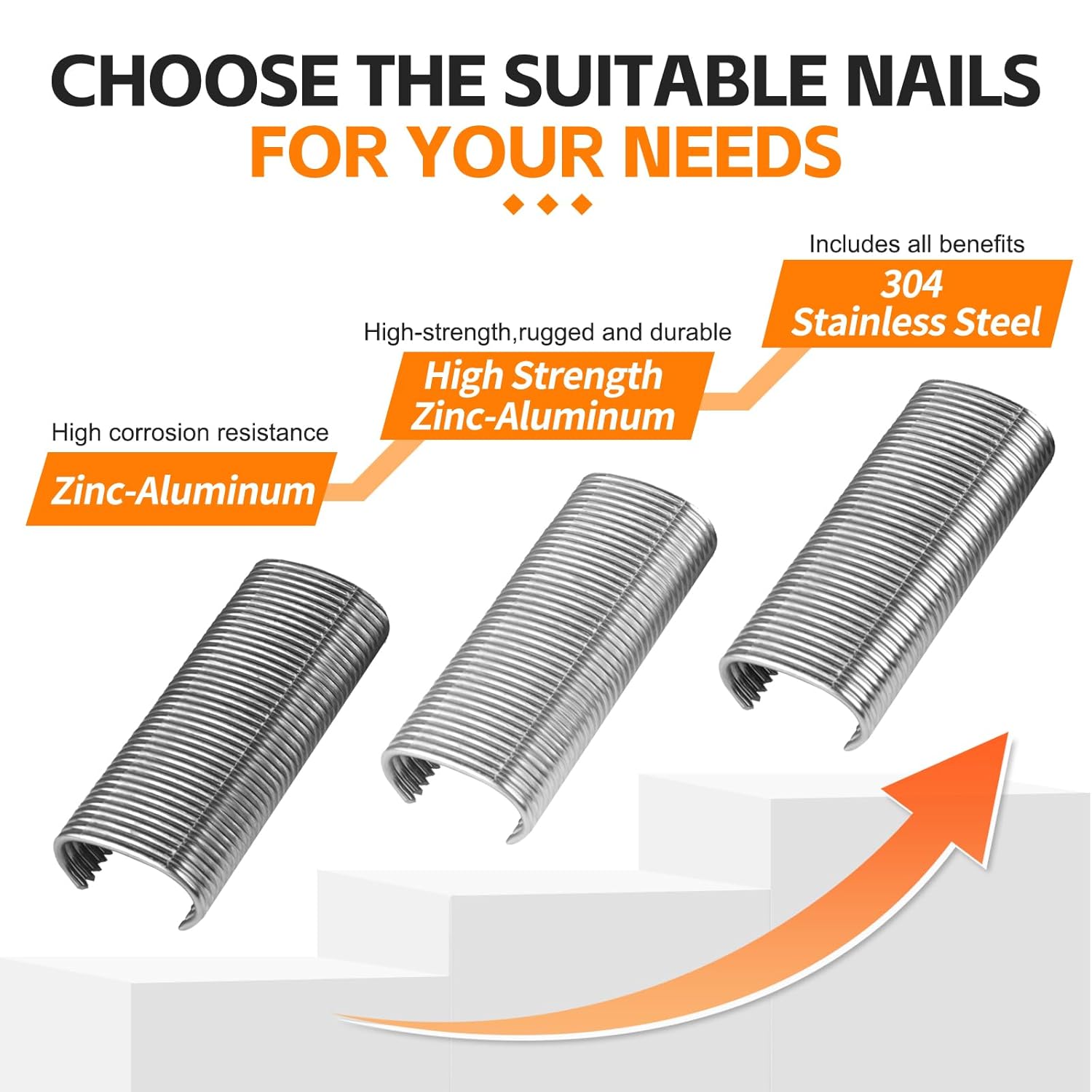 KIMSING 11 Gauge 1-1/2'' (38.7mm) Crown Hog Rings for Heavy Duty Large Snap Ring Pliers, C50 C-Ring Staples 1,600 PCS/Box (Zinc-Aluminum Alloy (1,600PCS/BOX))