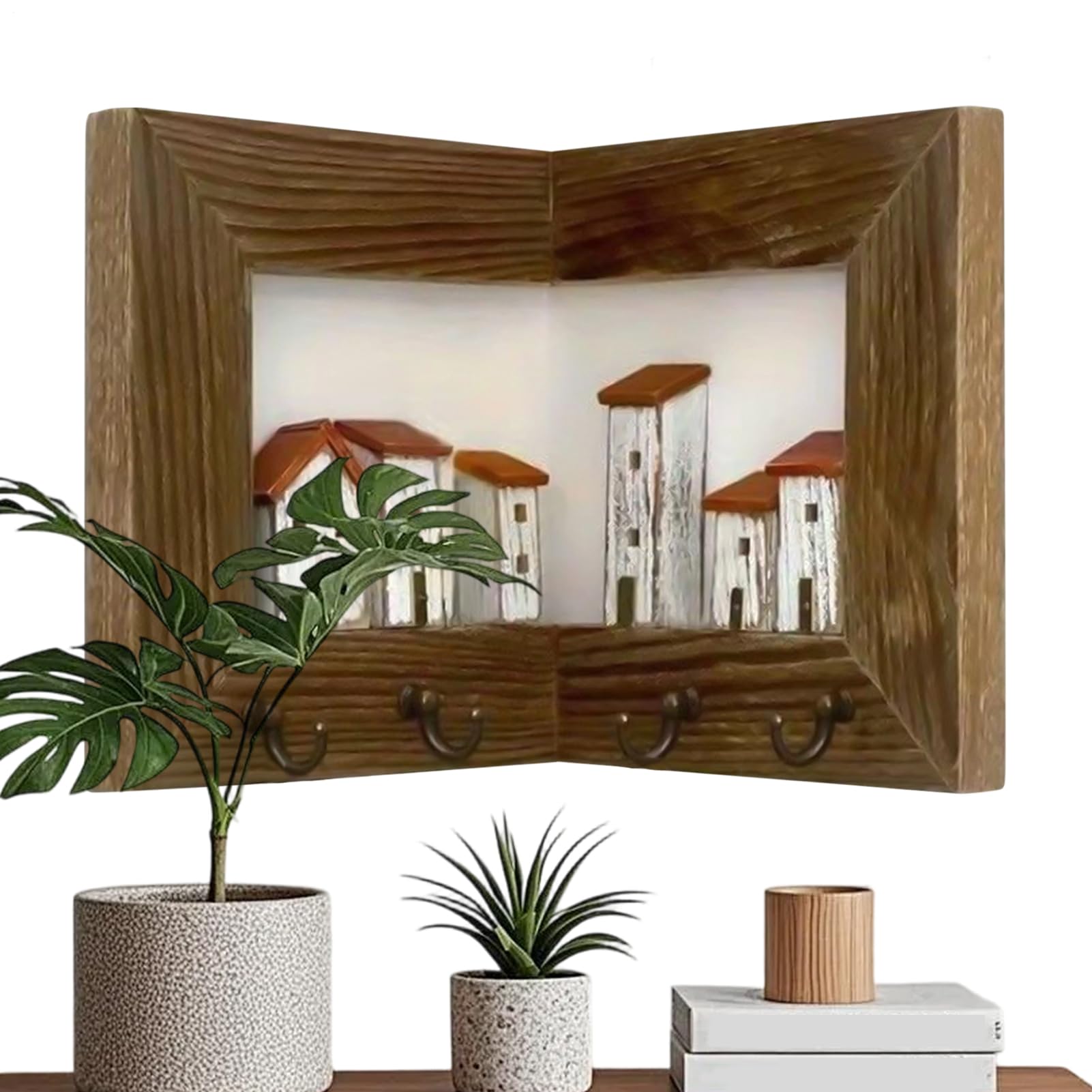 Porte-clés mural pour ne plus perdre vos clés, déco en bois vintage pour couloir