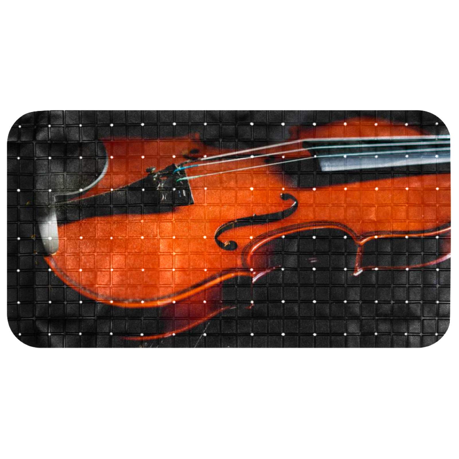 Alfombrilla de ducha segura con ventosas potentes y drenaje Bennigiry violonchelo de 68x37cm