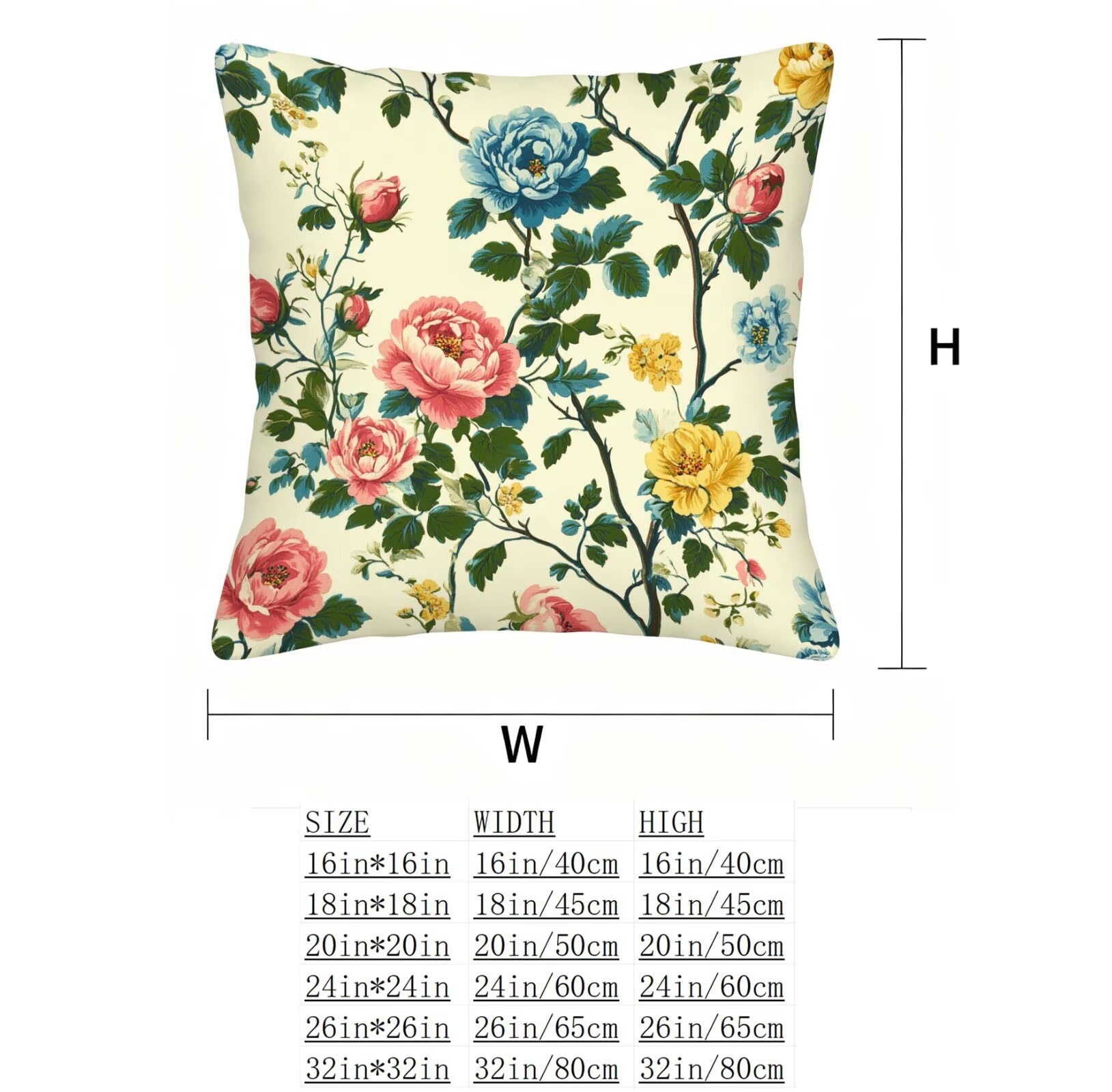 Rose Housse Coussin 60x60 Bleu Taie Oreiller 60x60 Lot de 4 Super Doux Protege Oreiller 60 x 60 Decoration Automne Taie D'oreiller Carrées Coussin Canape, pour Maison Chambre Canapé Chaise E - 148
