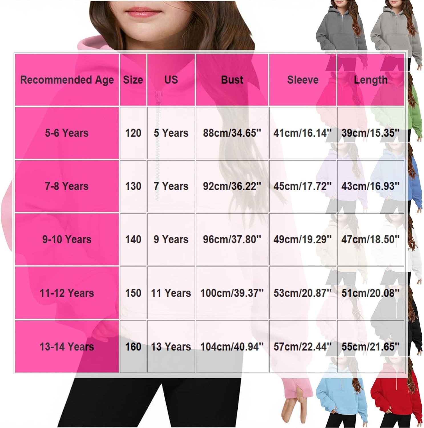 Hoodies for Girl Boy Fall Winter Cute Long Sleeve Half Zip Hooded Sweatshirt Casual Solid Color Pullover Tops