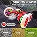 QwylukDee Rc Stunt Cars, Remote Control Cars with Sides Light Strip & 360° Flips Rotating Spray, Double Sided 2.4Ghz All Terrain Toy for Kids Ages 6-12 Year Old Gift (red)