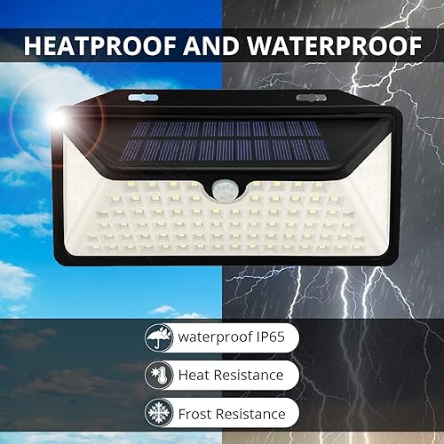 Miniatura 3 de Himalayan Glow WBM - Luces solares inteligentes para exteriores, 100 luces LED de pared con 3 modos, impermeable IP65, luces de seguridad fáciles de