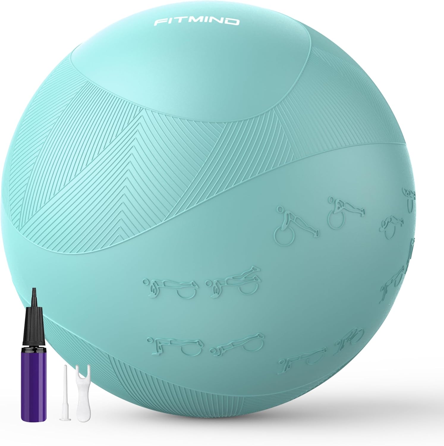 Extra Thick Exercise Ball with Embossed Pattern,Yoga Ball 22in/26in/30in for Workout Pregnancy Stability,Anti-Burst and Slip Resistant Swiss Ball with Pump for Yoga, Pilates,Physical Therapy