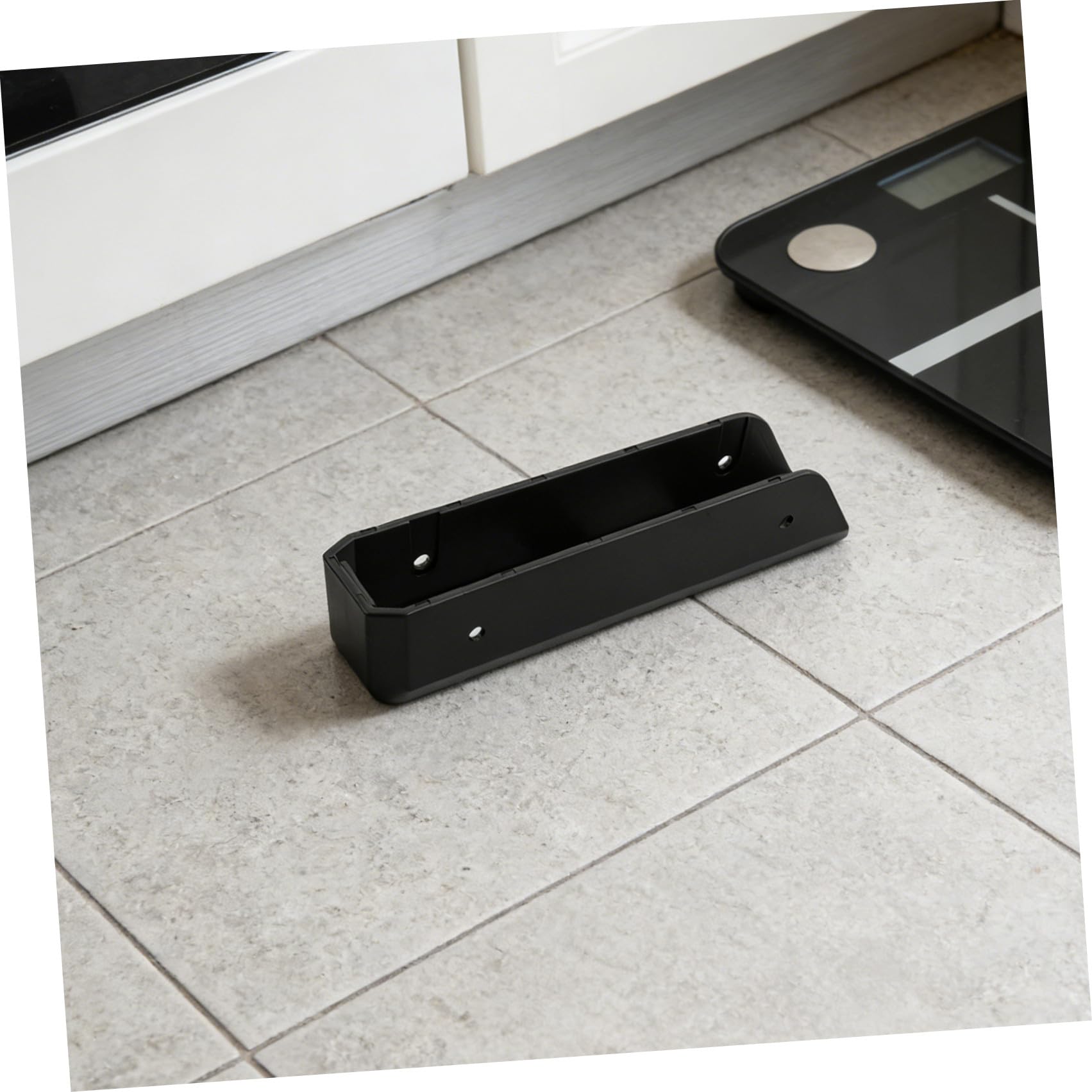 VILLCASE Supporto da Parete Compatto e Stabile in Acrilico Nero per Bilancia Digitale Porta Bilancia per Camera da Letto e Piccoli Appartamenti