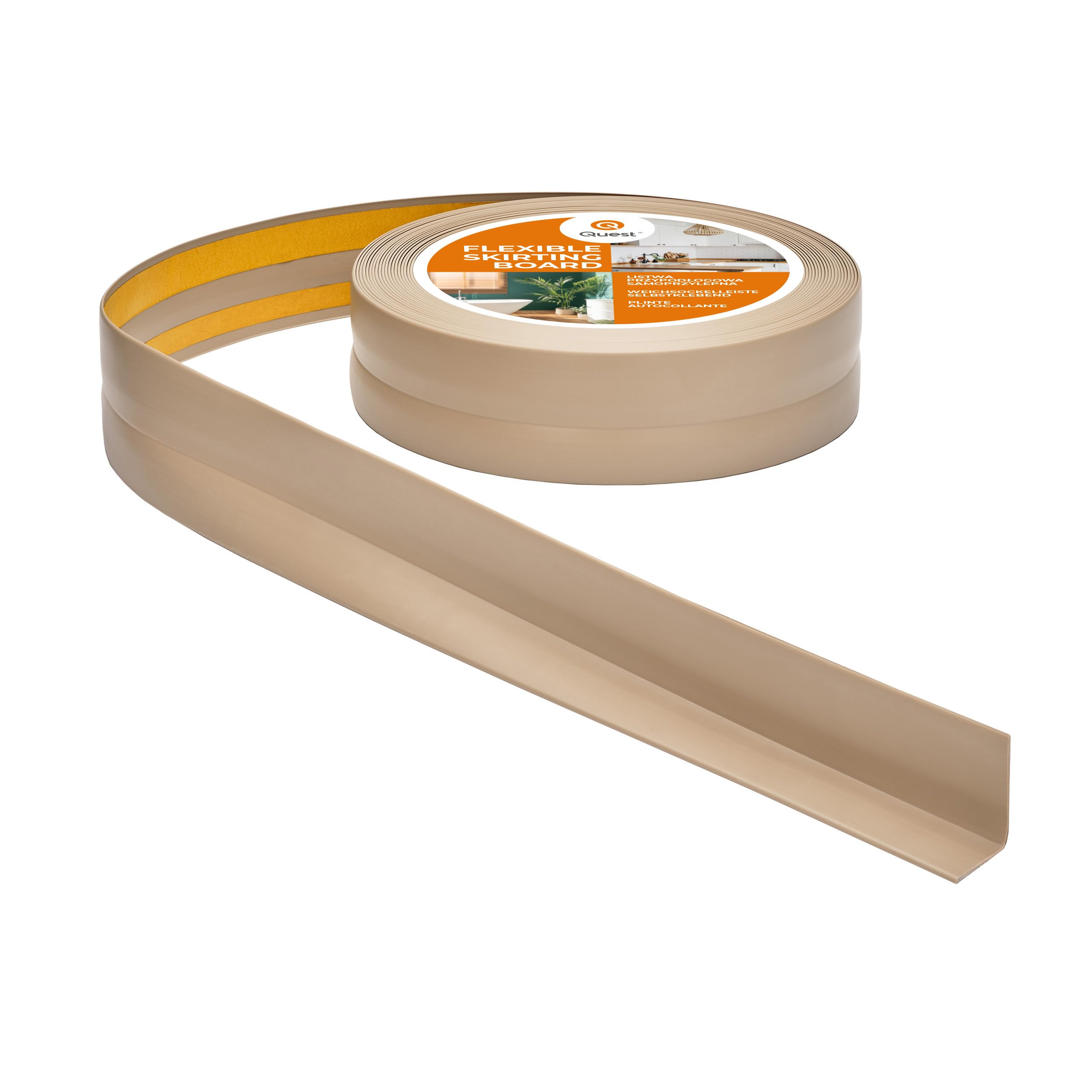 Quest Skirting Board PVC 32 x 23 mm Self-Adhesive - Beige, 5 m