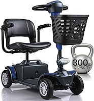 Vive Neptune 4-Wheel Mobility Scooter for Seniors - Electric Power Chair with 15-Mile Range, Flat-Free Tires