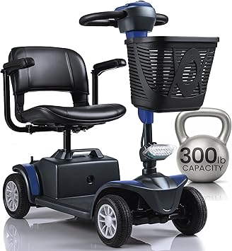 Vive Mobility Scooter for Seniors - Electric Wheelchair Scooter for Adults, Elderly - Motorized Power Wheel Chair Mobility Aid - 4 Wheel Motor Medical Device for Safe, Comfortable, Long-Range Travel