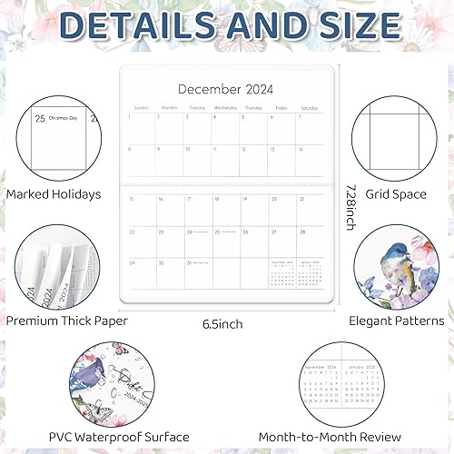 Miniatura 3 de Zuozee Calendario de bolsillo 2024, planificador de bolsillo pequeño 2024-2025 para bolso, 3.5 x 6.5 pulgadas, de mayo de 2024 a diciembre de 2025,
